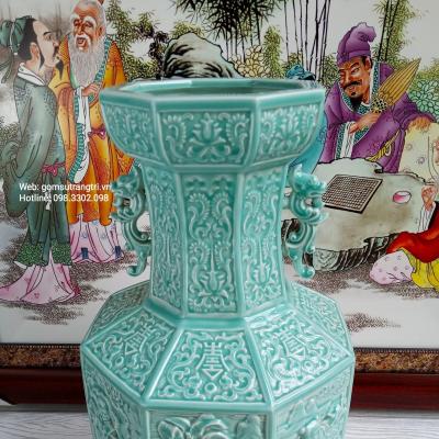BÌNH MEN NGỌC KHẮC NỔI BÁT TIÊN QUÁ HẢI